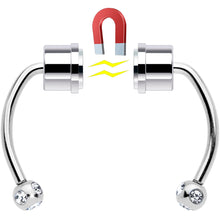Load image into Gallery viewer, Clear Gem Magnetic Septum Ring Horseshoe Non-Pierced Fake Nose Ring
