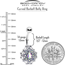 将图片加载到图库查看器，Aurora Gem Retro Sunburst Belly Ring
