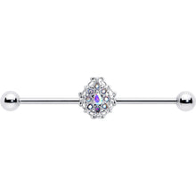 Load image into Gallery viewer, 14G Aurora Gem Retro Sunburst Industrial Barbell 38mm
