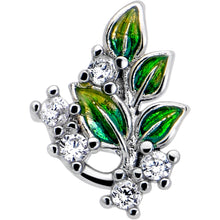 Load image into Gallery viewer, 16G 5/16 Clear CZ Gem Morning Leaves Labret Monroe Tragus
