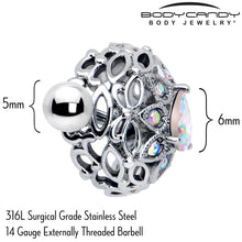 将图片加载到图库查看器，14G 9/16 Aurora Gem Retro Sunburst Nipple Shield Set
