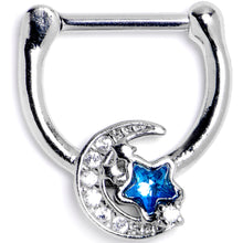 Load image into Gallery viewer, 16G 5/16 Blue CZ Gem Starry Night Sky Cartilage Clicker
