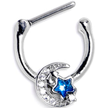 Load image into Gallery viewer, 16G 5/16 Blue CZ Gem Starry Night Sky Cartilage Clicker
