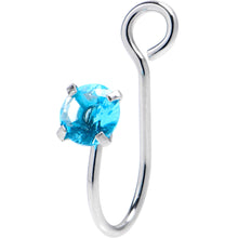 Load image into Gallery viewer, Blue CZ Gem Simple Glamour Clip On Nose Ring
