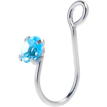 Load image into Gallery viewer, Blue CZ Gem Simple Glamour Clip On Nose Ring
