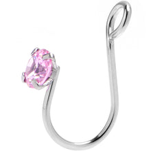 Load image into Gallery viewer, Pink CZ Gem Simple Glamour Clip On Nose Ring
