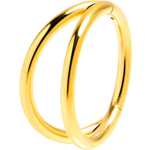 将图片加载到图库查看器，16G 3/8 Gold Tone Double Row Illusion Hinged Segment Ring

