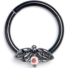 将图片加载到图库查看器，16G 3/8 Aurora Gem Black Beauty Bug Hinged Segment Ring
