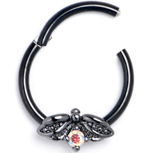 将图片加载到图库查看器，16G 3/8 Aurora Gem Black Beauty Bug Hinged Segment Ring
