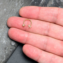 Load image into Gallery viewer, 16G 3/8 Clear CZ Gem Gold Tone Dragonfly Deluxe Circular Barbell
