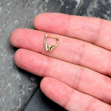 Load image into Gallery viewer, 16G 5/16 Vitrail Gem Gold Tone Classic Butterfly Cartilage Clicker
