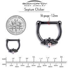 Load image into Gallery viewer, 16G 5/16 Aurora Gem Black Beauty Bug Cartilage Clicker
