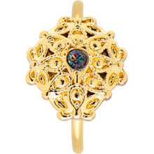 Load image into Gallery viewer, 20G 5/16 Vitrail Gem Gold Tone Blossom Bloom Nose Hoop
