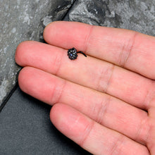 Load image into Gallery viewer, 20G  7mm Blue Aurora Gem Black Night Blossom L Shape Nose Ring
