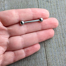 Load image into Gallery viewer, 10G Stainless Straight Steel Barbell 3/4 6mm
