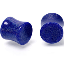 Load image into Gallery viewer, Blue Shimmer Acrylic Saddle Plug Set 6mm to 20mm Sizes
