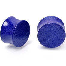 Load image into Gallery viewer, Blue Shimmer Acrylic Saddle Plug Set 6mm to 20mm Sizes
