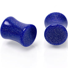 Load image into Gallery viewer, Blue Shimmer Acrylic Saddle Plug Set 6mm to 20mm Sizes
