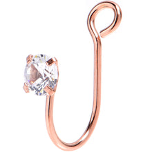 Load image into Gallery viewer, Rose Gold Stainless Steel CZ Clip on Fake Nose Ring
