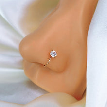 Load image into Gallery viewer, Rose Gold Stainless Steel CZ Clip on Fake Nose Ring
