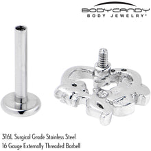 将图片加载到图库查看器，16G 5/16 Clear CZ Gem Butterfly Rose Purple Internally Threaded Labret
