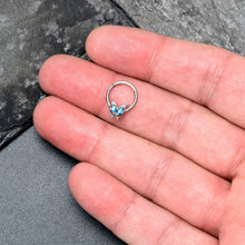 Load image into Gallery viewer, 16G 3/8 Blue Gem Fancy Fab Butterfly Hinged Segment Ring
