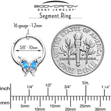 Load image into Gallery viewer, 16G 3/8 Blue Gem Fancy Fab Butterfly Hinged Segment Ring
