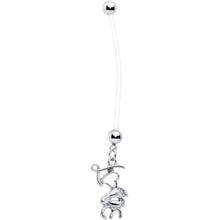 Load image into Gallery viewer, Bioplast PTFE Love Little Baby Feet Dangle Pregnancy Belly Ring
