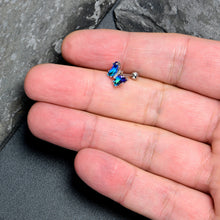 Load image into Gallery viewer, 16G 1/4 Blue CZ Gem Simply Colorful Butterfly Cartilage Earring
