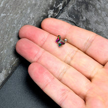 将图片加载到图库查看器，16G 1/4 Rainbow CZ Gem Simply Colorful Butterfly Cartilage Earring
