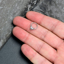 Load image into Gallery viewer, 16G 3/8 Clear Gem Fancy Fab Butterfly Hinged Segment Ring
