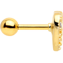 Load image into Gallery viewer, 16G 1/4 Clear Gem Gold Tone Lattice Heart Cartilage Tragus Earring
