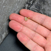 Load image into Gallery viewer, 16G 1/4 Clear Gem Gold Tone Lattice Heart Cartilage Tragus Earring
