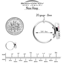 Load image into Gallery viewer, 20G 5/16 Pink CZ Gem Lattice Heart Nose Hoop
