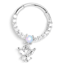将图片加载到图库查看器，16G 3/8 Blue Synthetic Opal Butterfly Dangle Hinged Segment Ring
