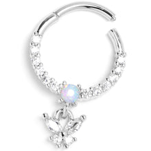 将图片加载到图库查看器，16G 3/8 Blue Synthetic Opal Butterfly Dangle Hinged Segment Ring
