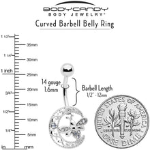 将图片加载到图库查看器，Clear Gem Lunar Dragonfly Belly Ring
