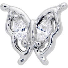 Load image into Gallery viewer, 16G 5/16 Clear Gem Fancy Fab Butterfly Internally Threaded Labret
