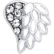 Load image into Gallery viewer, 20G 7mm White Heavenly Heart Angel Wing L Shape Nose Ring
