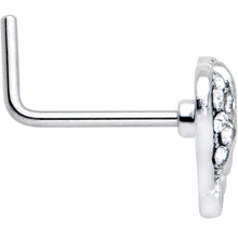 Load image into Gallery viewer, 20G 7mm White Heavenly Heart Angel Wing L Shape Nose Ring
