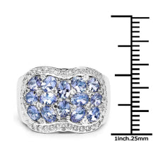 Load image into Gallery viewer, 2.62 Carat Genuine Tanzanite and White Topaz .925 Sterling Silver Ring
