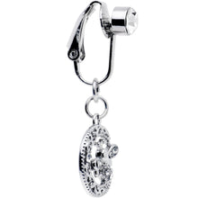 Load image into Gallery viewer, Clear Gem Lunar Dragonfly Fake Clip On Belly Ring
