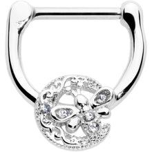 Load image into Gallery viewer, 16G 5/16 Clear Gem Lunar Dragonfly Cartilage Clicker
