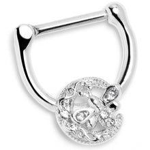 Load image into Gallery viewer, 16G 5/16 Clear Gem Lunar Dragonfly Cartilage Clicker
