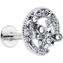 Load image into Gallery viewer, 16G 5/16 Clear Gem Lunar Dragonfly Internally Threaded Labret Tragus
