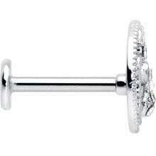 Load image into Gallery viewer, 16G 5/16 Clear Gem Lunar Dragonfly Internally Threaded Labret Tragus
