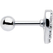 Load image into Gallery viewer, 16G 1/4 Clear CZ Gem Lattice Heart Cartilage Tragus Earring
