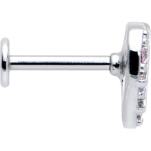 将图片加载到图库查看器，16G 5/16 Pink CZ Gem Lattice Hear Internally Threaded Labret
