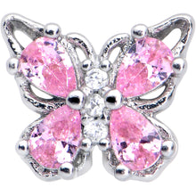 Load image into Gallery viewer, 16G 1/4 Pink Gem Butterfly Glory Cartilage Tragus Earring
