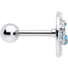 Load image into Gallery viewer, 16G 1/4 Blue Gem Lunar Dragonfly Cartilage Tragus Earring
